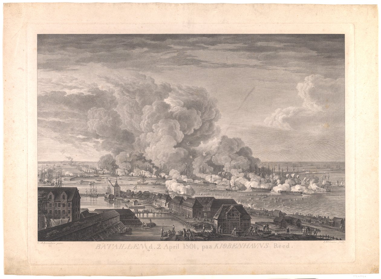Bitva o Reden dne 2. dubna 1801 od J.F. Clemens