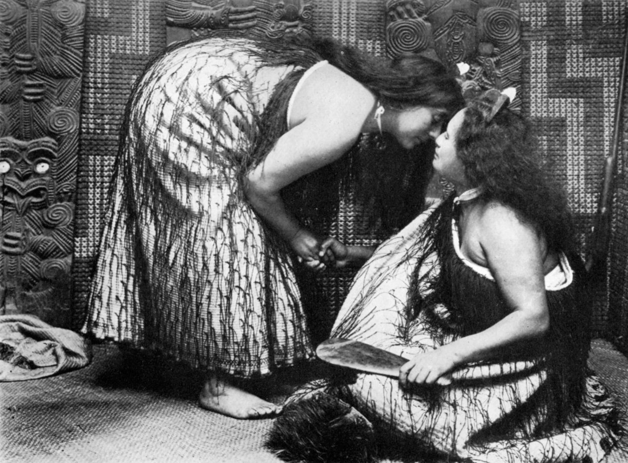 Hongi Maori pozdravy, 1908-1909. od JL Martin