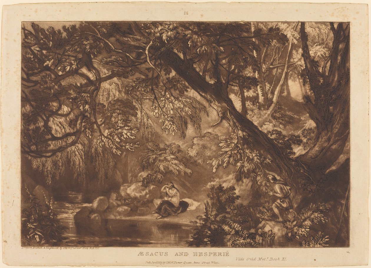 Aesacus a Hesperie, publikoval 1819. od Joseph Mallord William Turner