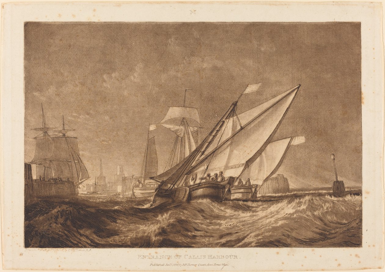 Vstup do přístavu Calais, publikoval 1816. od Joseph Mallord William Turner