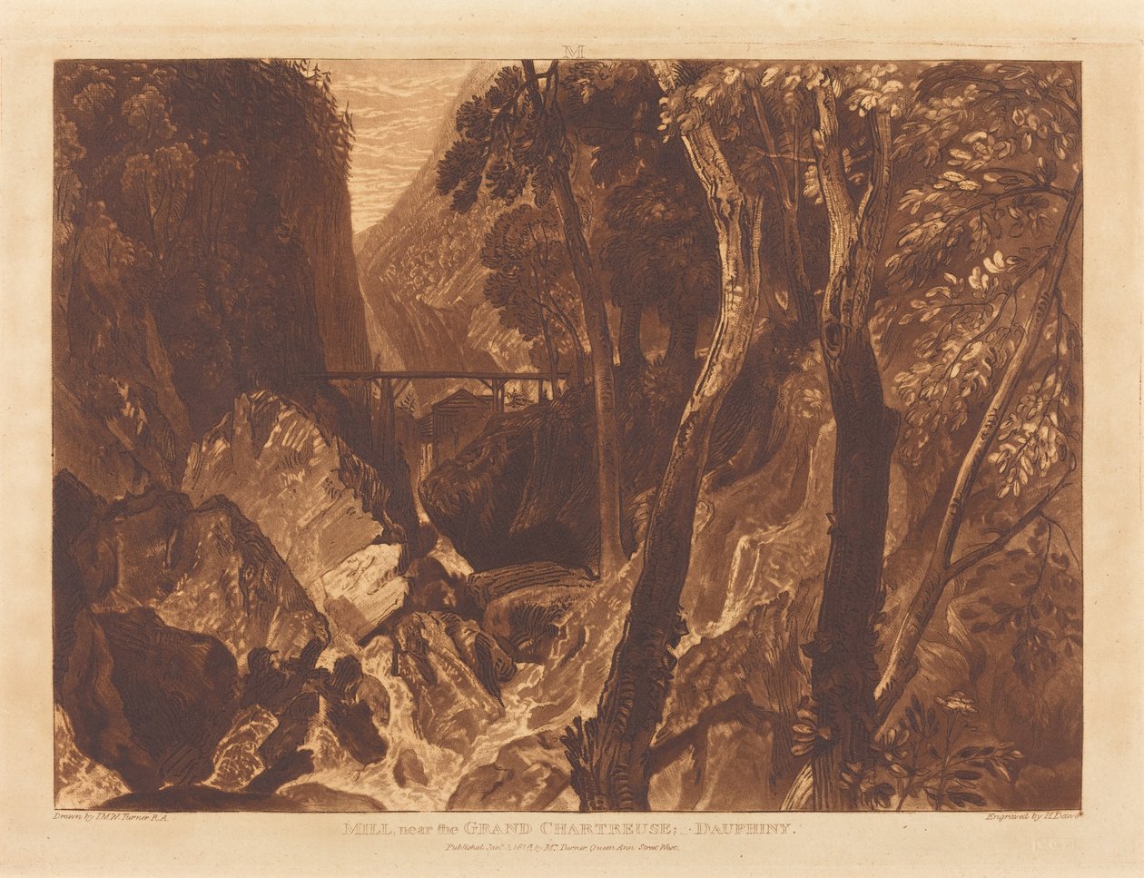 Mill near the Grand Chartreuse, publikoval 1816. od Joseph Mallord William Turner