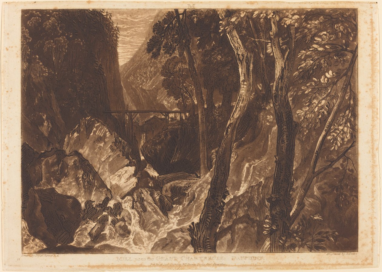 Mill near the Grand Chartreuse, publikoval 1816. od Joseph Mallord William Turner
