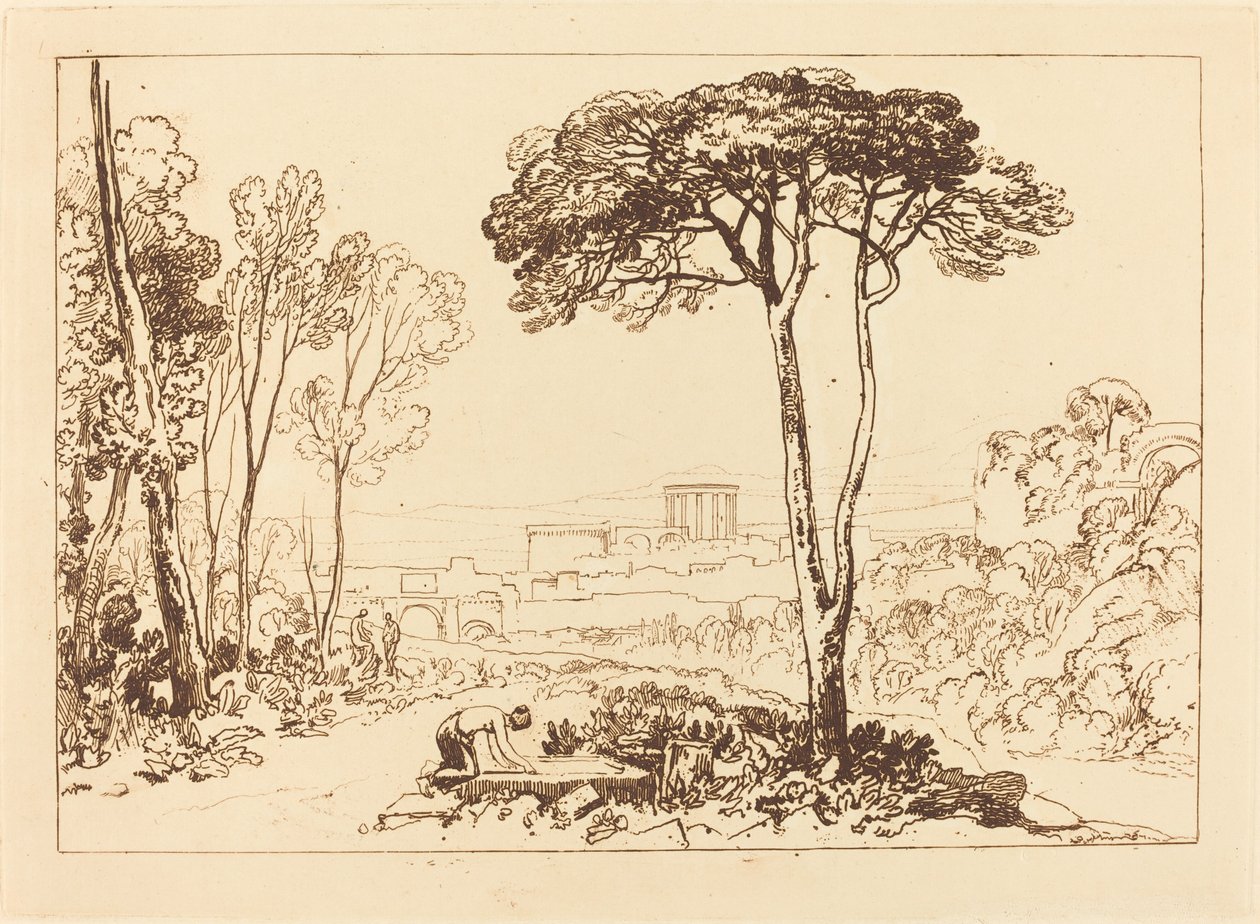 Scéna v Campagna, publikoval 1812. od Joseph Mallord William Turner