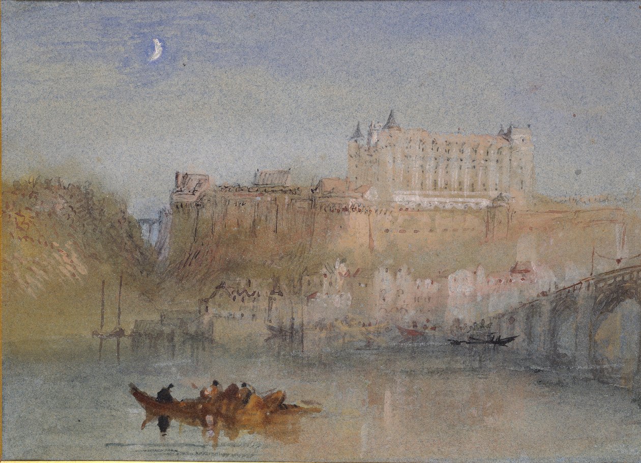Most a zámek v Amboise, c1830 od Joseph Mallord William Turner