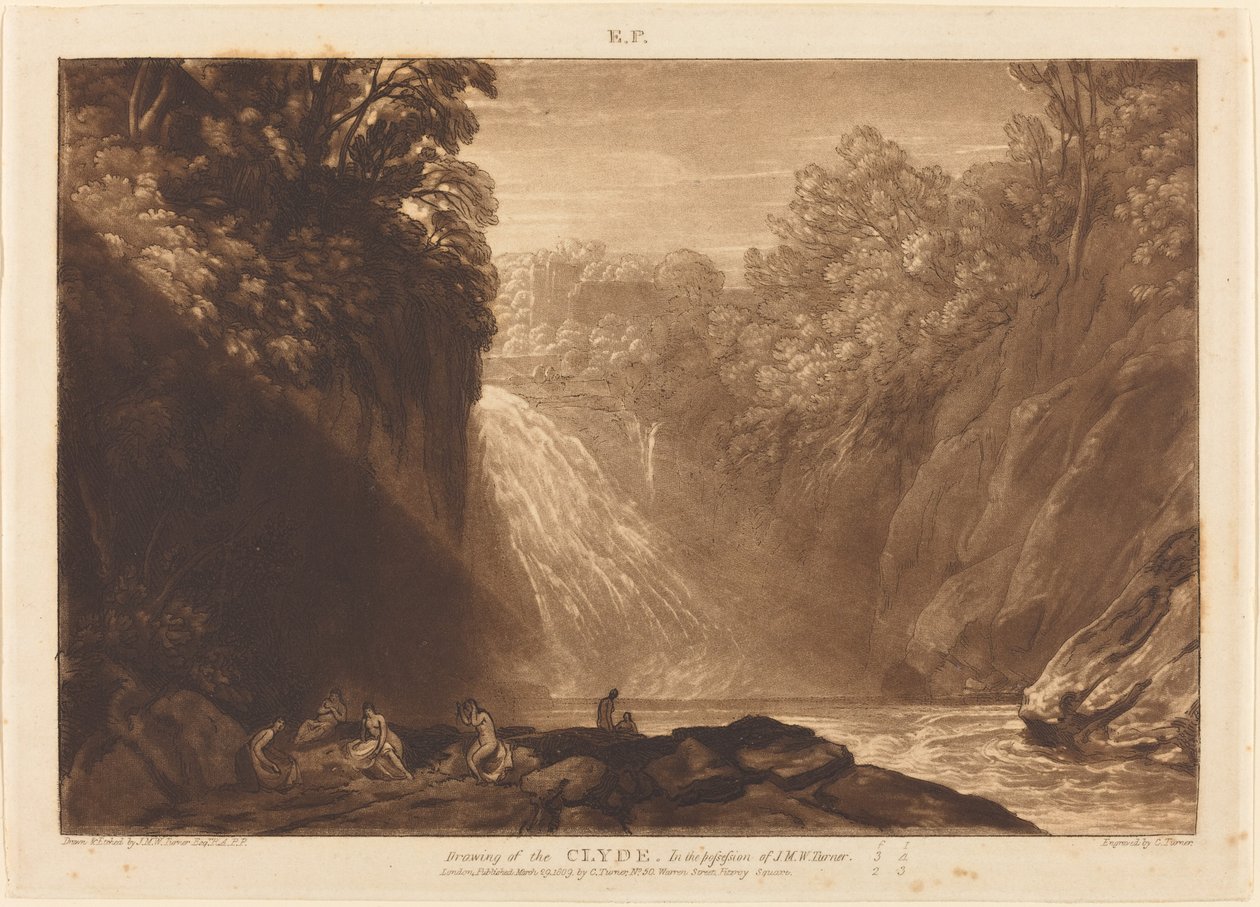 The Fall of the Clyde, publikoval 1809. od Joseph Mallord William Turner