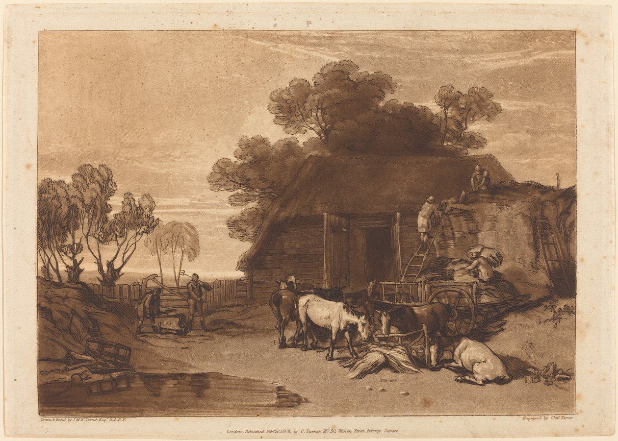 The Straw Yard, publikoval 1808. od Joseph Mallord William Turner