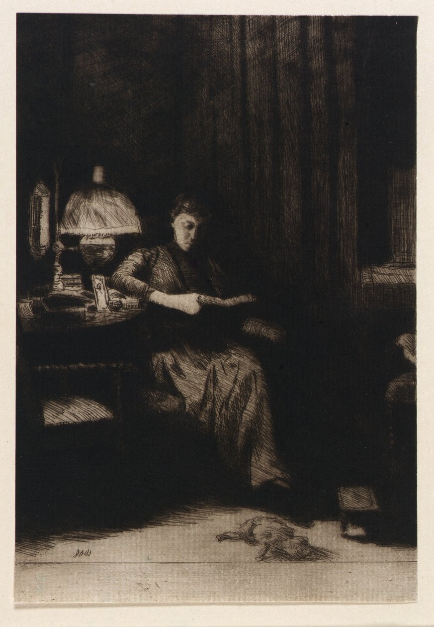 Večerní lampa od J. Alden Weir