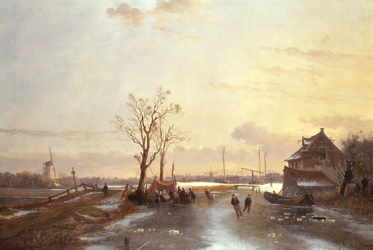 Zimní scéna, 1853 od J. Anton Mignon