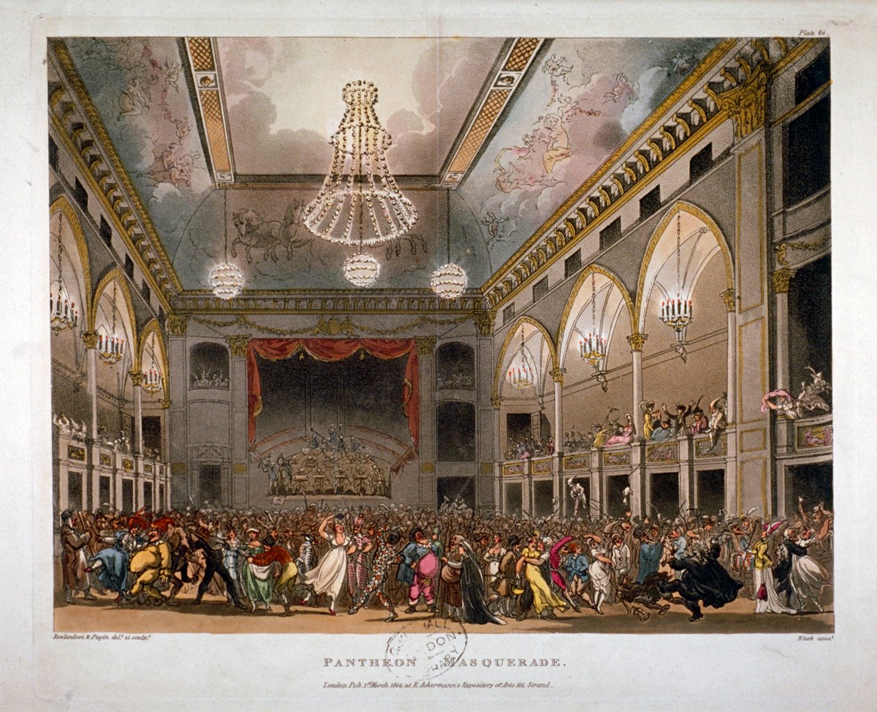 Pantheon, Oxford Street, Westminster, 1809 od J Bluck