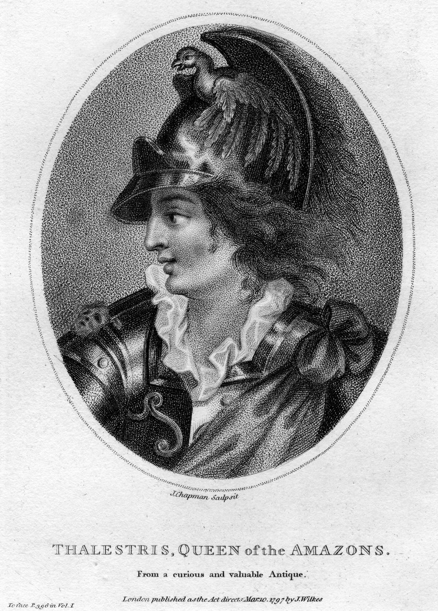 Thalestris, mýtická královna Amazonek, 1797. od J. Chapman