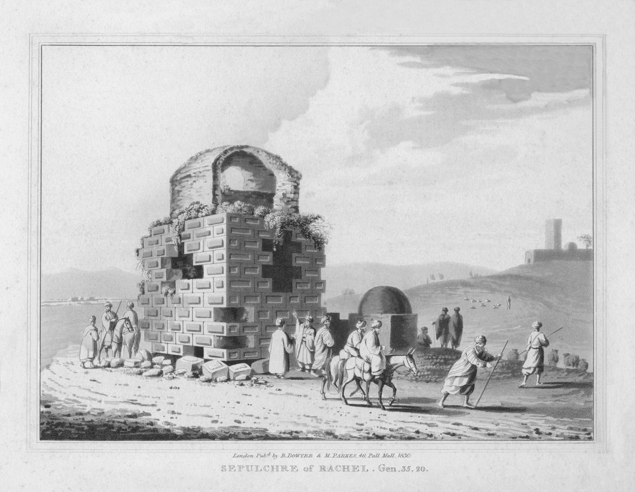 Rachelin hrob. Genesis. 35,20, 1830 od J. Clarke