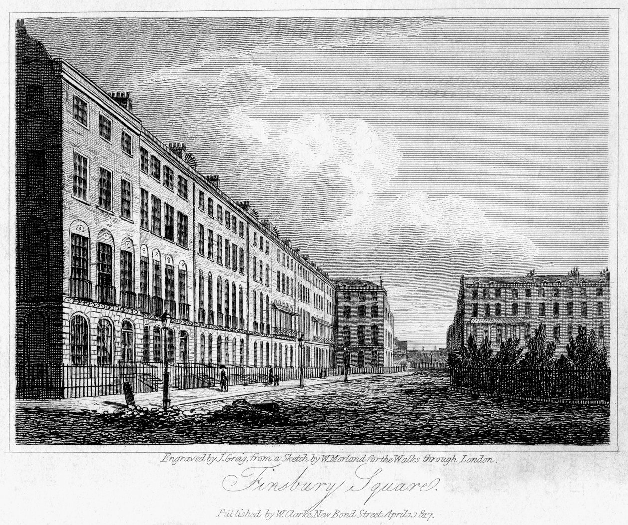 Finsbury Square, Londýn, 1817. od J. Greig