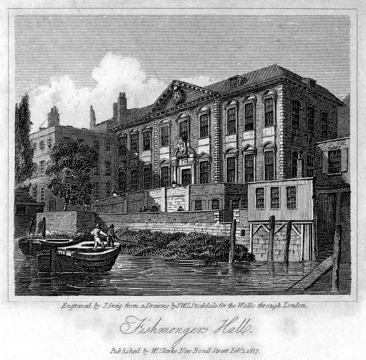 Fishmongers Hall, City of London, 1817. od J. Greig