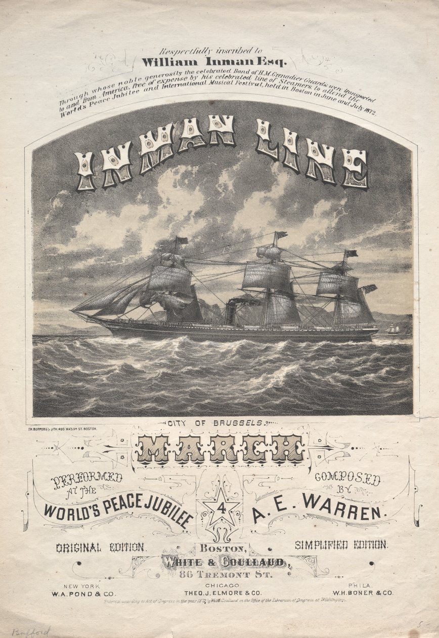 Inman Line březen, 1872. od J. H. Bufford