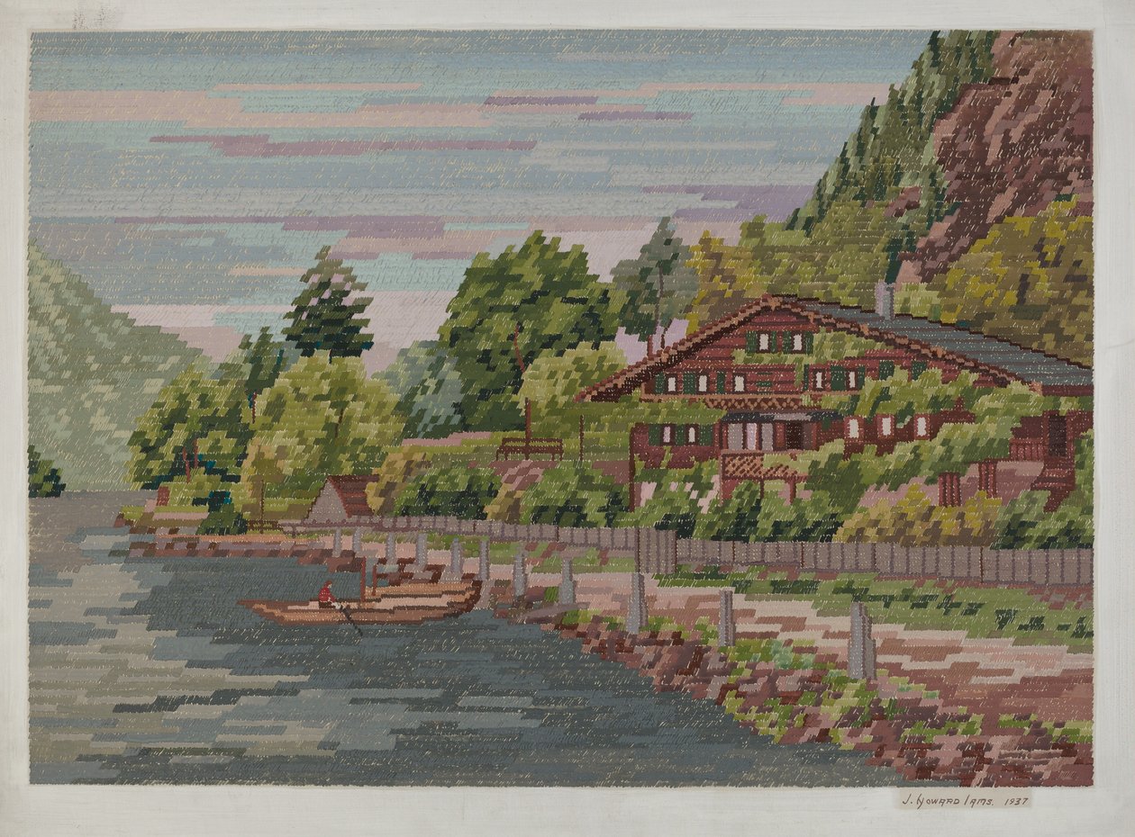 Krajina v Petit Point od J. Howard Iams