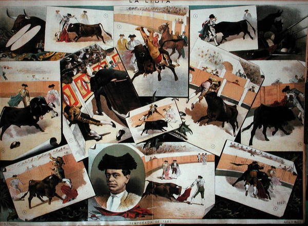 Sezóna býčích zápasů z roku 1885 (barevné lito) od J. Palacios