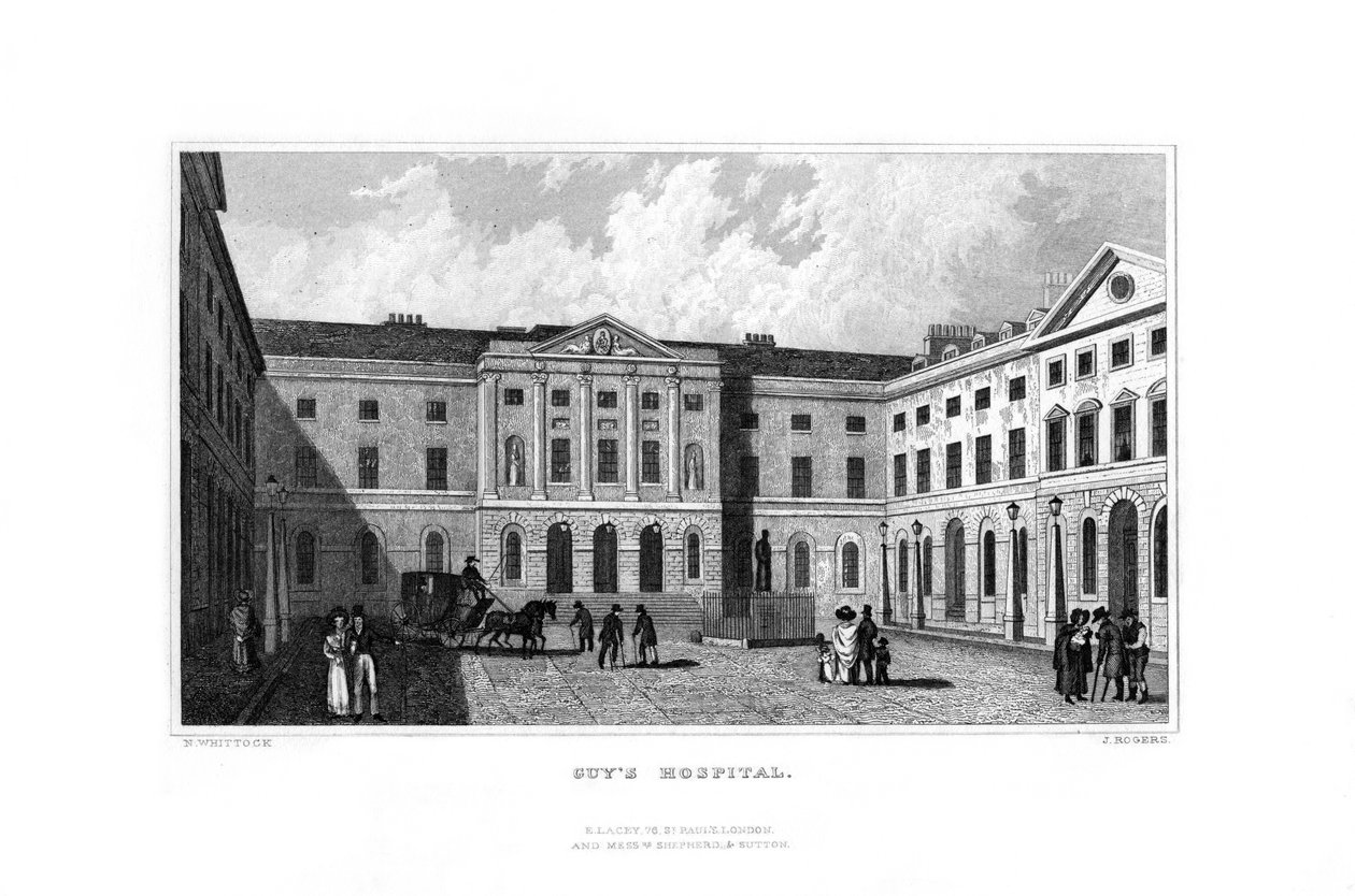 Guys Hospital, Southwark, Londýn, 1829. od J. Rogers