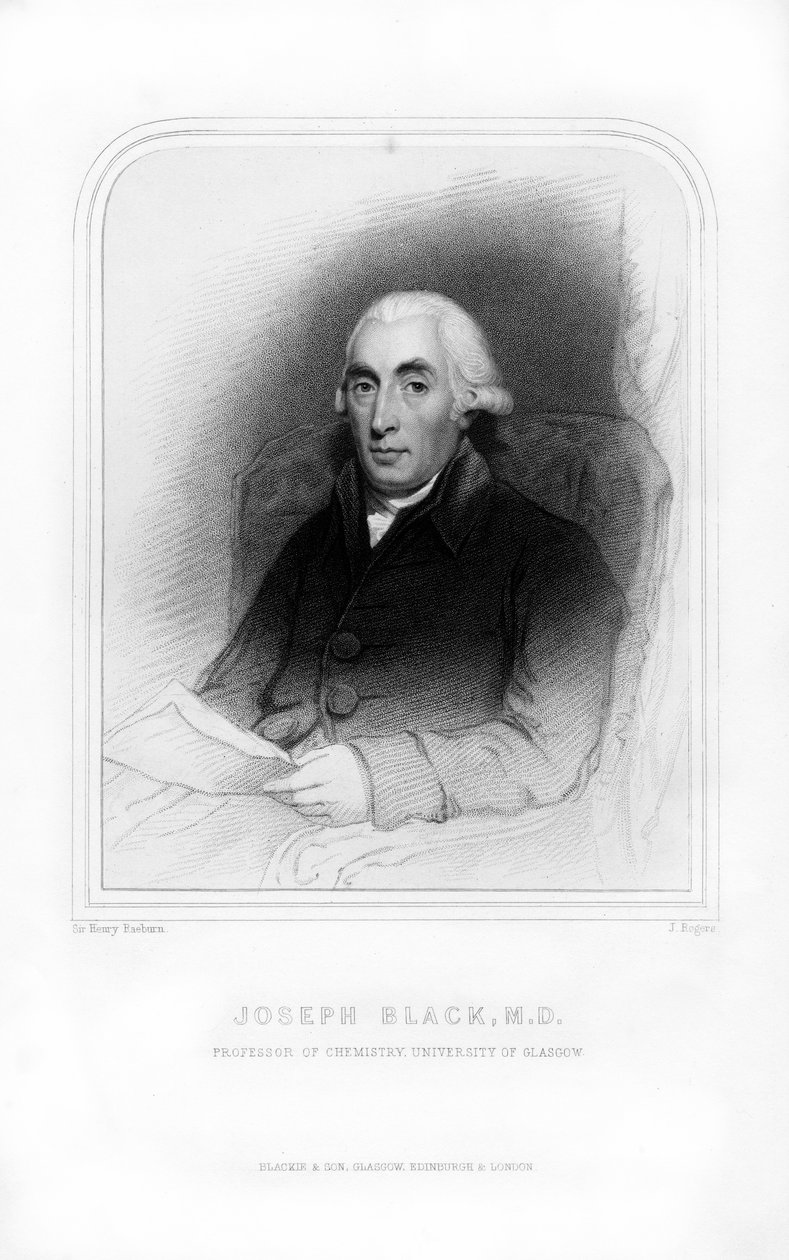 Joseph Black , skotský fyzik a chemik, 1870. od J. Rogers