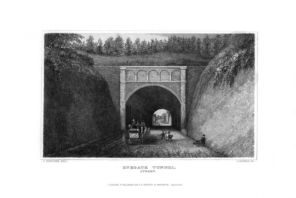 Ryegate Tunnel, Surrey, 1829. od J. Rogers