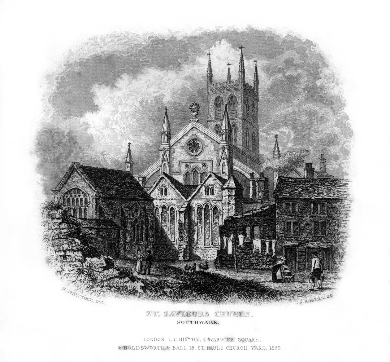 Kostel St Saviors, Southwark, Londýn, 1829. od J. Rogers