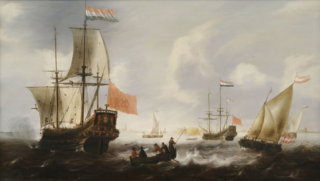 Holandské fregaty a lodě na pobřeží Vlissingen od Jacob Adriaensz Bellevois