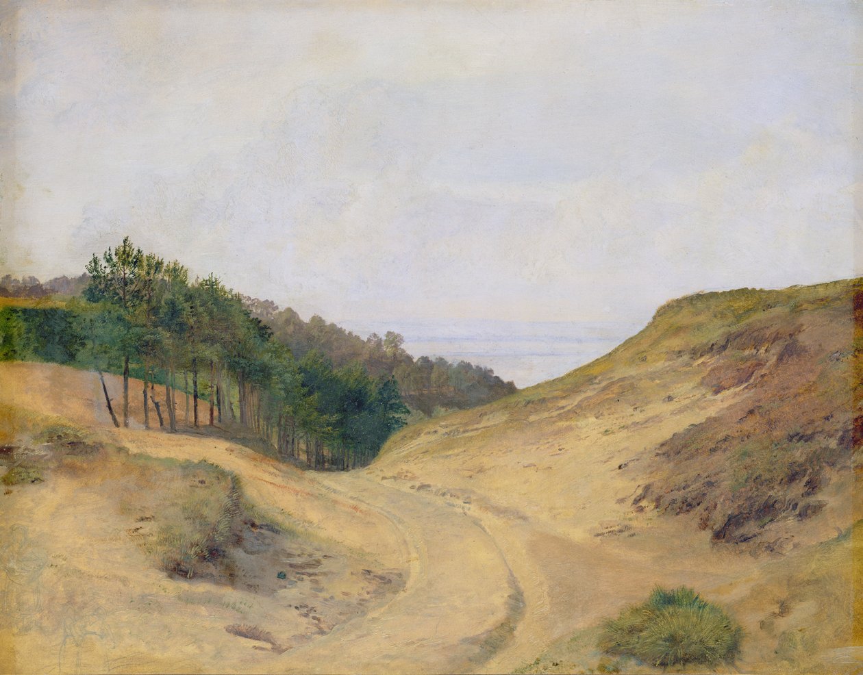 The Narrow Pass at Blankenese, 1840 (wc na papíře na kartě) od Jacob Gensler