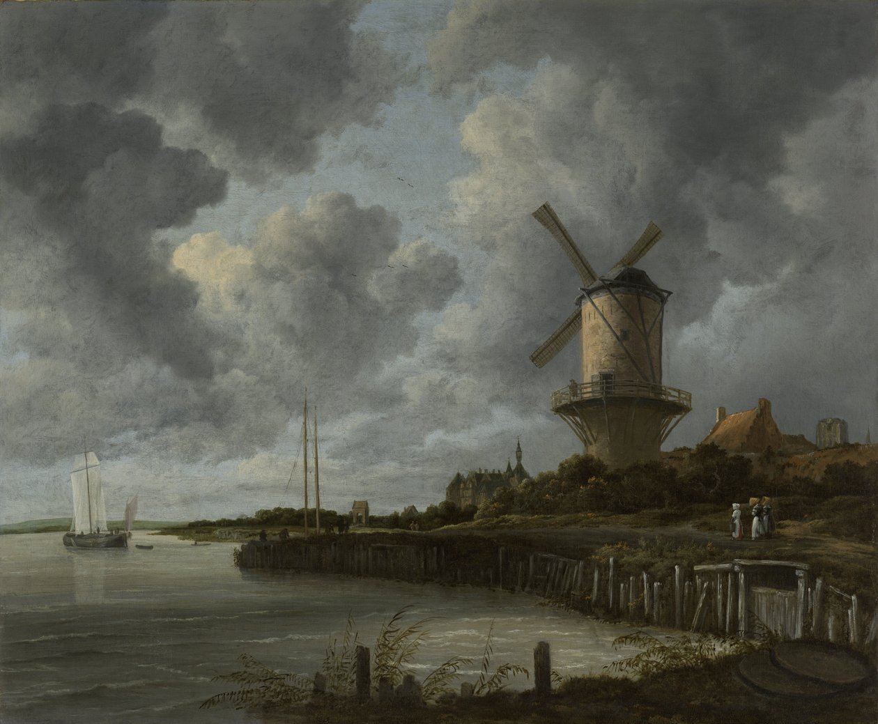 Větrný mlýn ve Wijk Duurstede, kolem 1668-70 od Jacob van Ruisdael