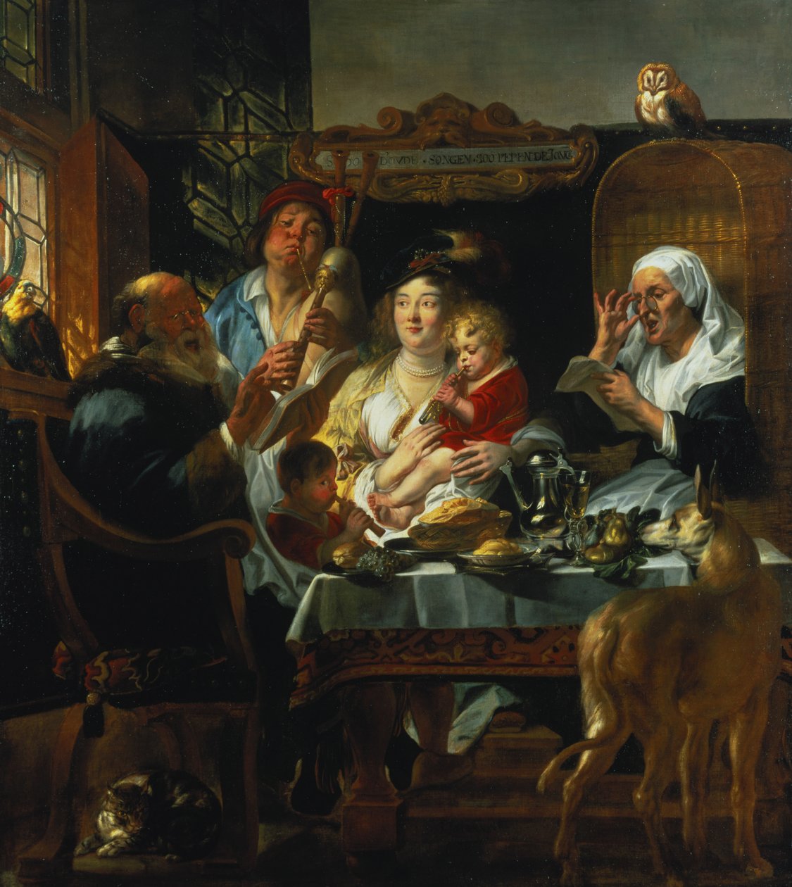 Jak stará zpívá, mladá dýmka od Jacob Jordaens