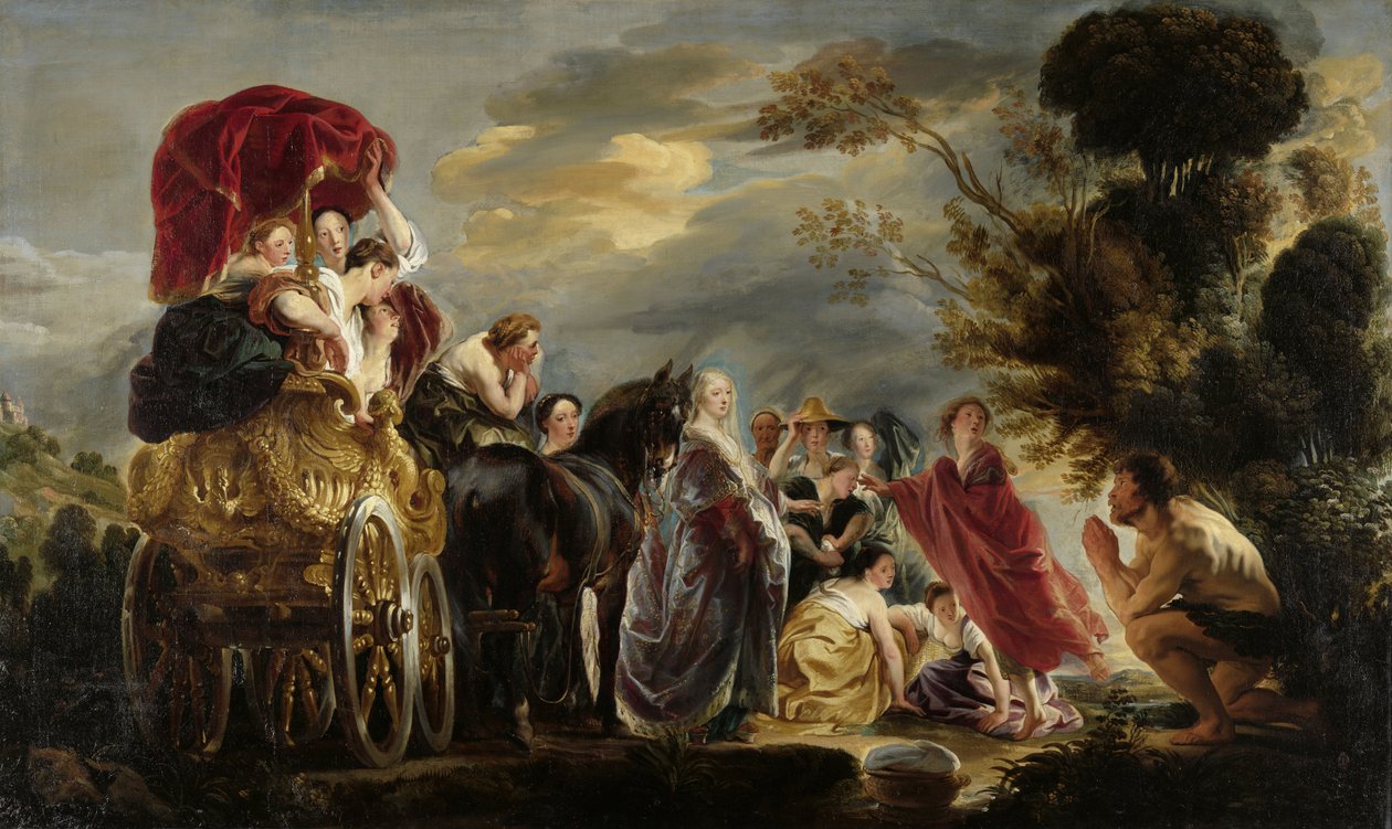 Setkání Odyssea a Nausicaa od Jacob Jordaens
