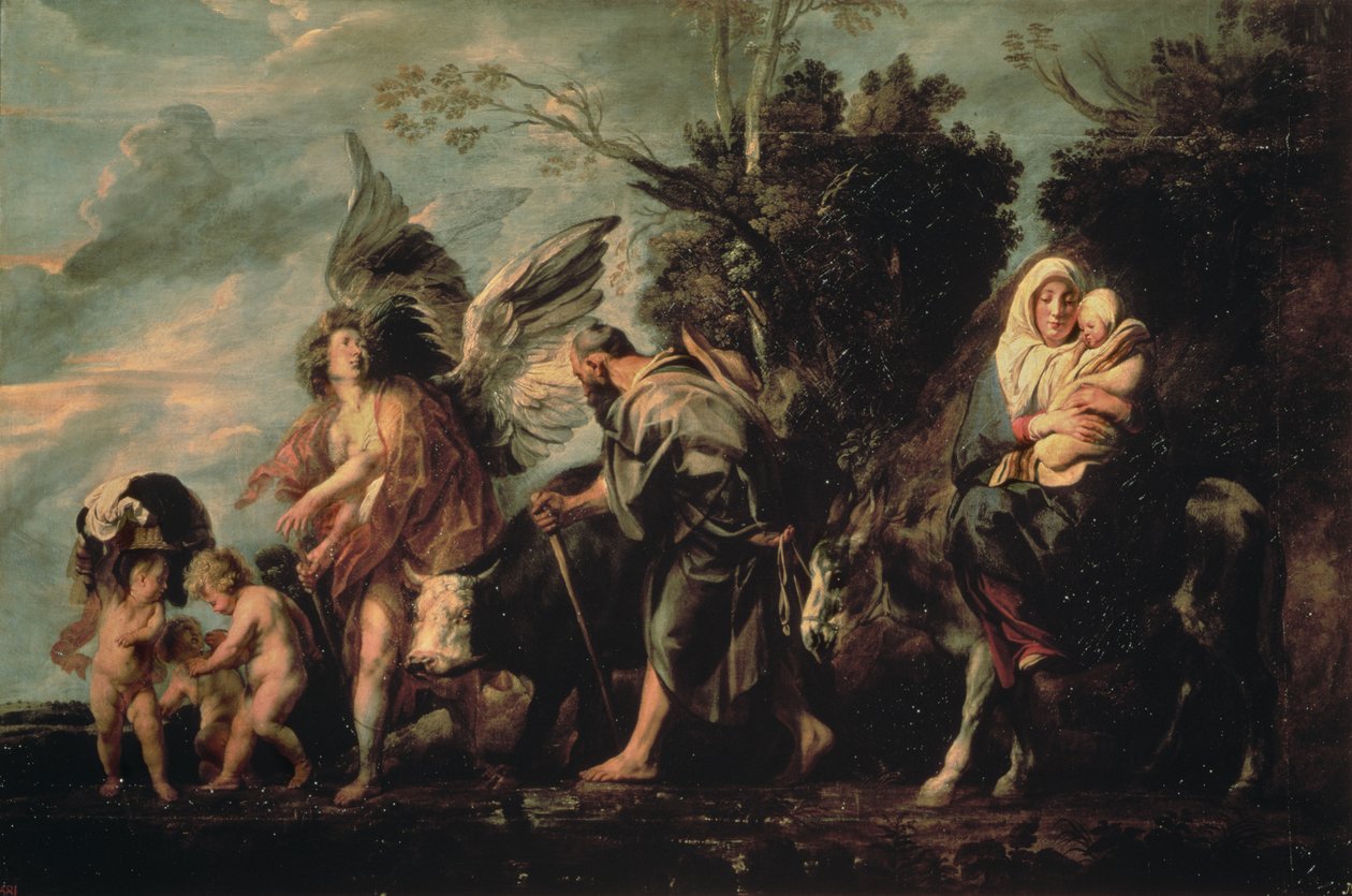 Útěk do Egypta, 17. století od Jacob Jordaens
