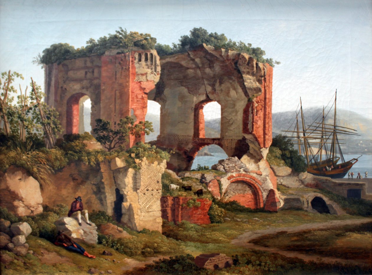 Chrám Venuše na ostrově Baja I od Jacob Philipp Hackert