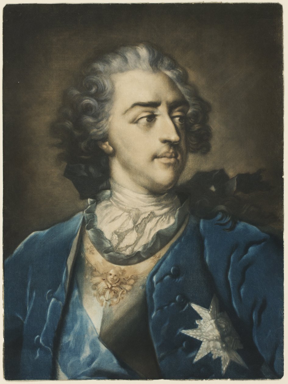Portrét Ludvíka XV. od Jacob Christoph Le Blon