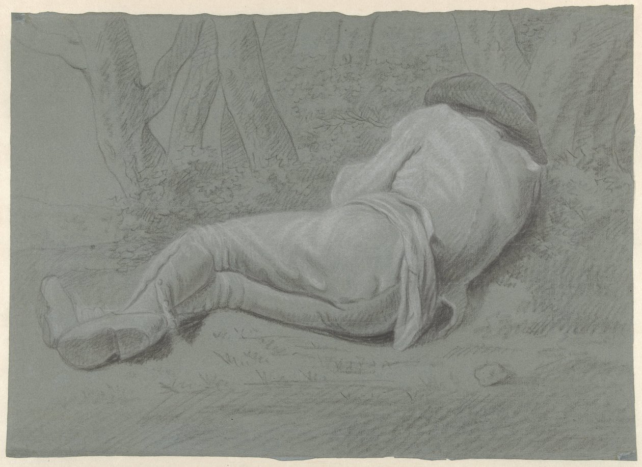 Muž ležící pod stromy od Jacob Ernst Marcus (attributed to)