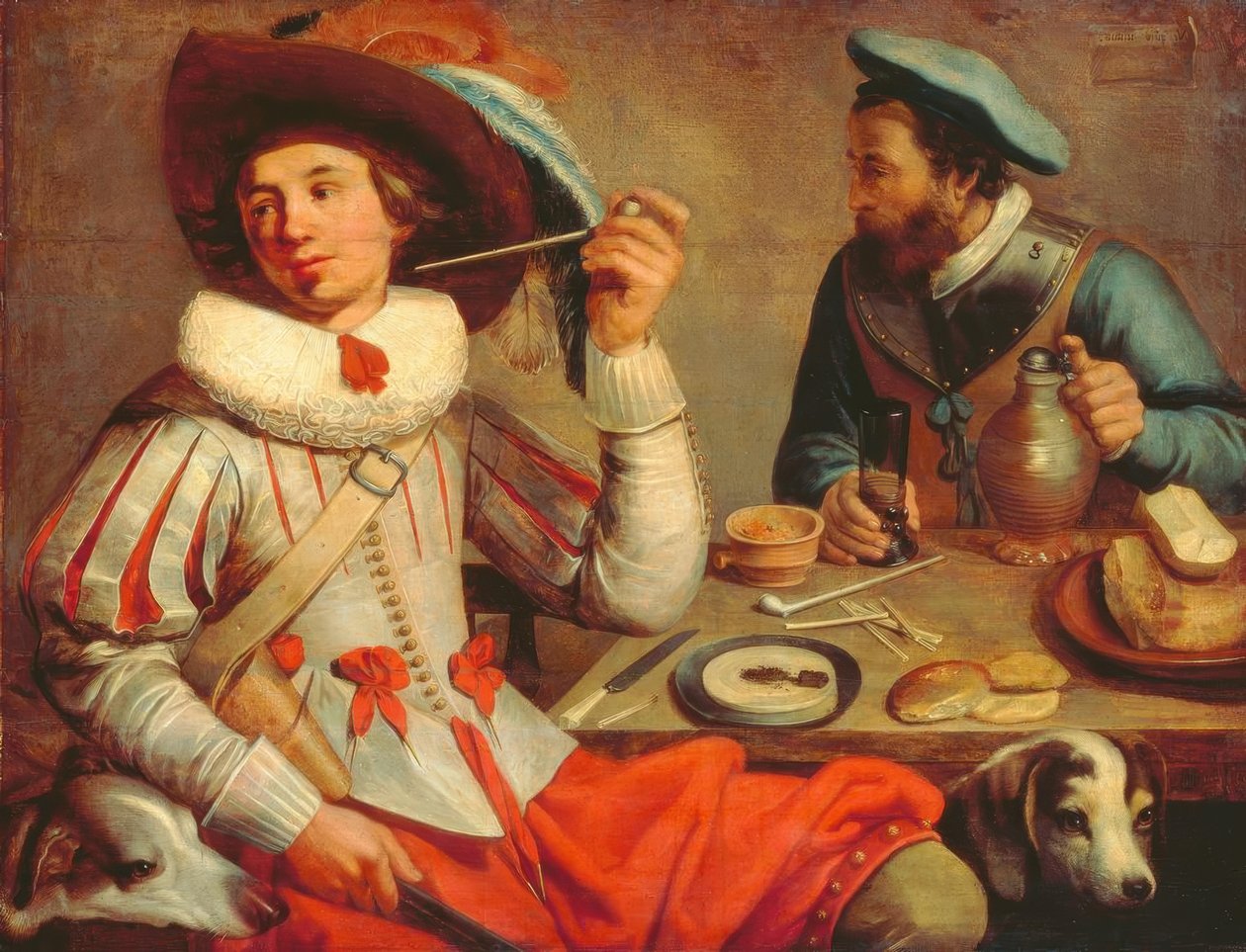 Dva vojáci u stolu od Jacob Gerritsz Cuyp
