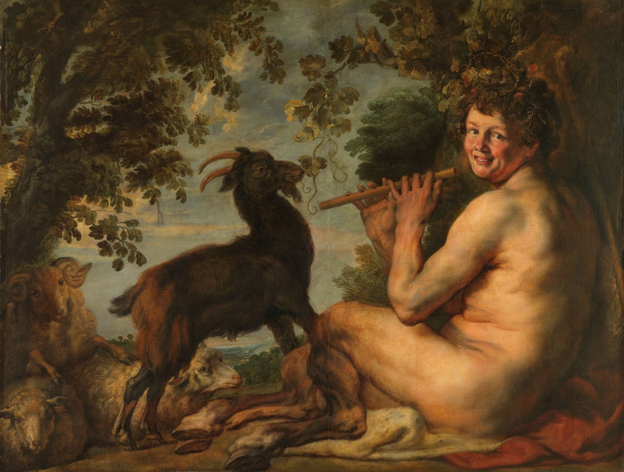 A Satyr, kolem 1630-35 (olej na plátně) od Jacob Jordaens