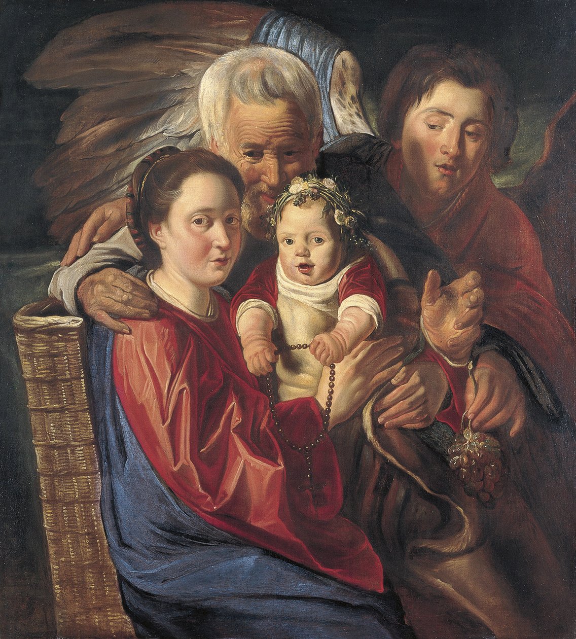 Svatá rodina s andělem od Jacob Jordaens