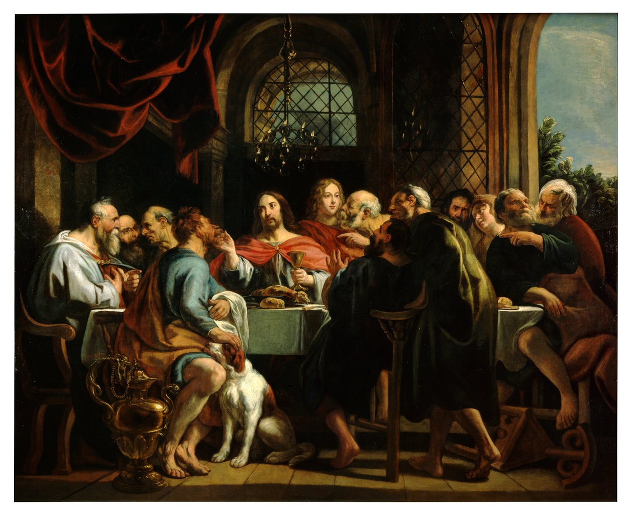 Poslední večeře (olej na plátně) od Jacob Jordaens