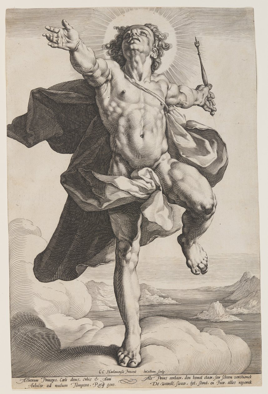 Apollo v oblacích od Jacob Matham