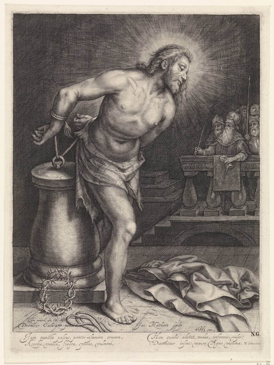 Kristus na pohromě od Jacob Matham