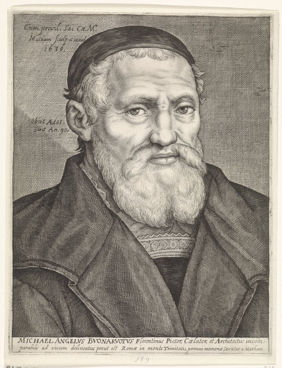 Portrét Michelangela od Jacob Matham