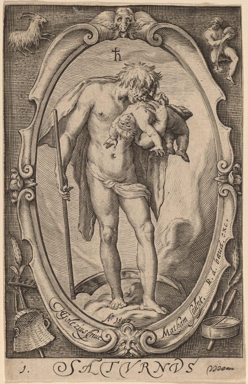 Saturn od Jacob Matham after Hendrik Goltzius