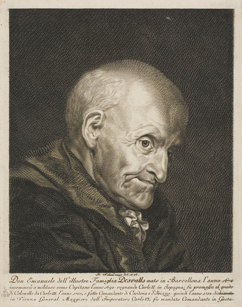 Portrét Dona Emanuela Desvallse od Jacob Matthias Schmutzer