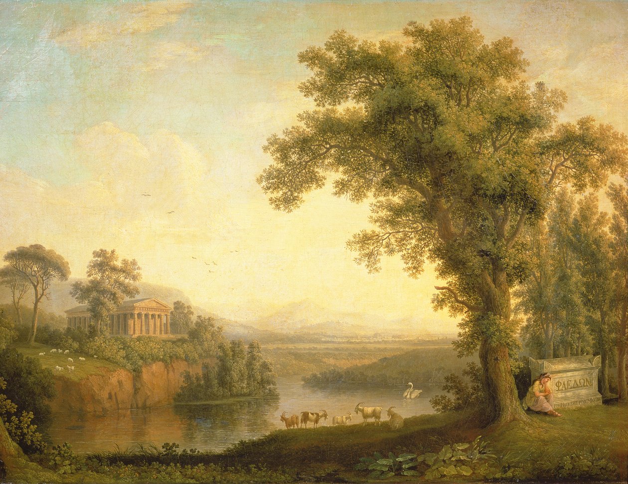 Starožitná krajina s Phaetonovou hrobkou, 1785 od Jacob Philippe Hackert