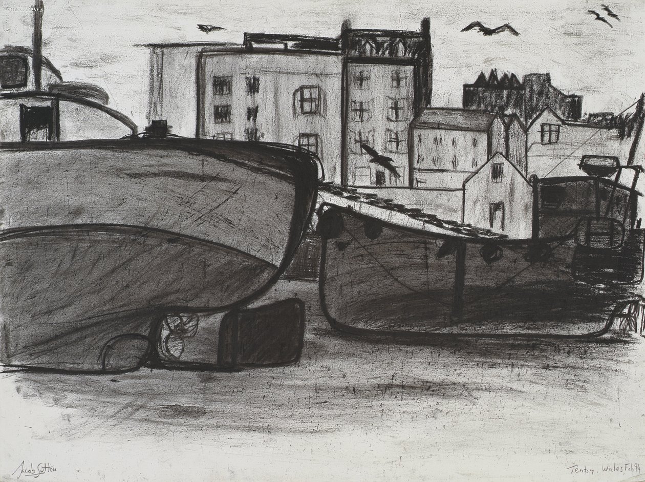 Tenby, 1994 (uhl na papíře) od Jacob Sutton