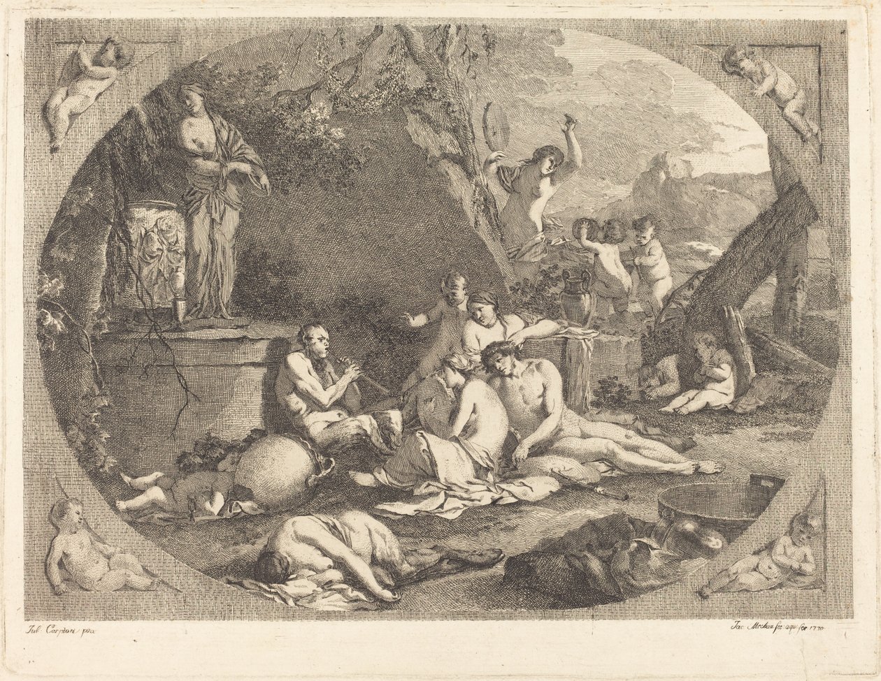 bachchanal od Jacob Wilhelm Mechau after Giulio Carpioni