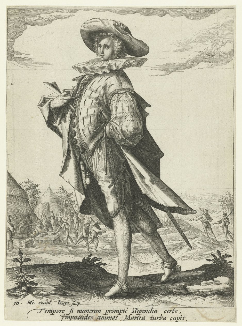 pokladník Důstojníci a vojáci (název série) od Jacob de Gheyn (II)