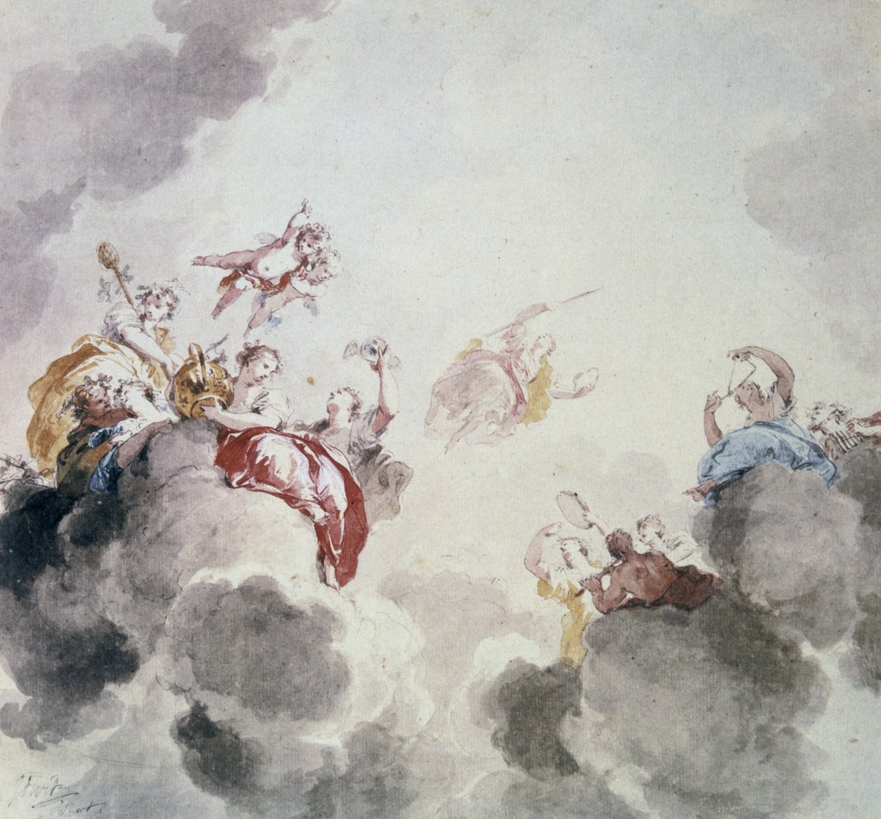 Nebeská scéna, 18. století. od Jacob de Wit