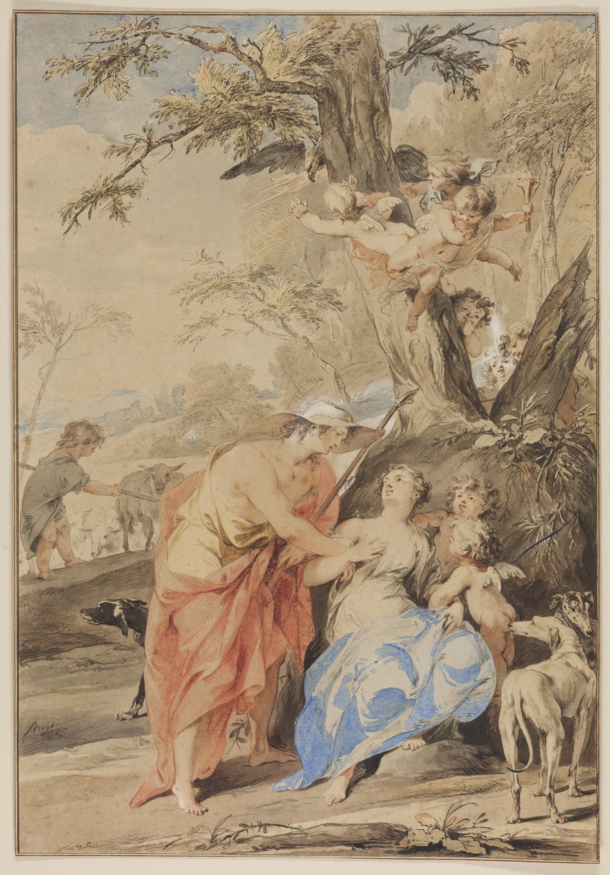 Jupiter a Mnemosyne, 1733 od Jacob de Wit