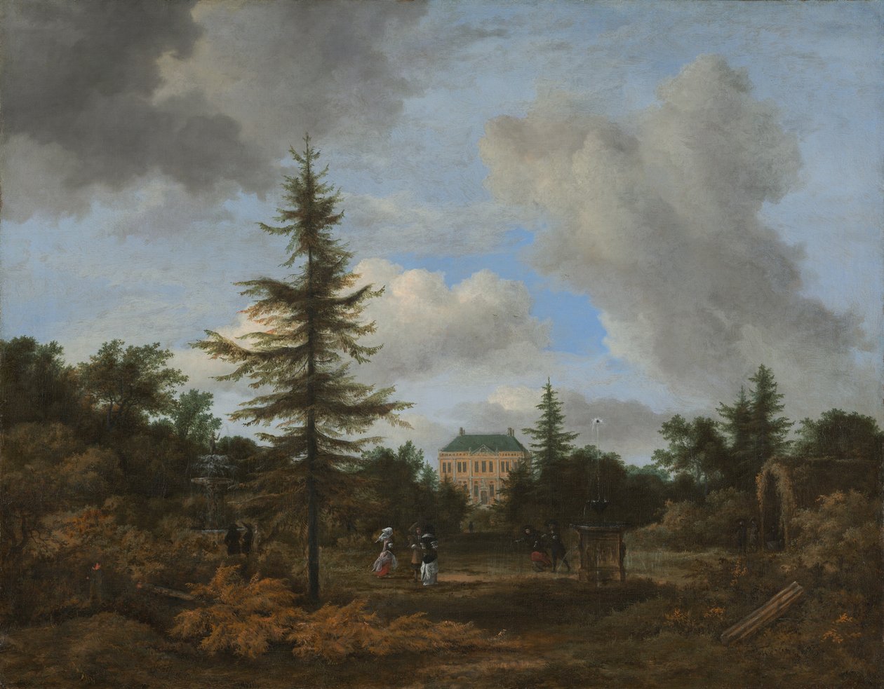 Venkovský dům v parku od Jacob van Ruisdael