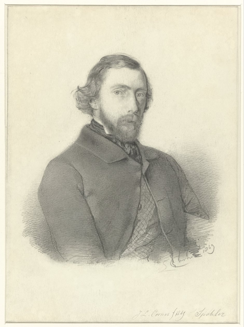 Portrét malíře Jana Jacoba Spöhlera od Jacobuse Ludovicuse Corneta od Jacobus Ludovicus Cornet